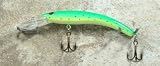 Jlvlures JLV Lures Raptor Minnow Freshwater Diver Green Punkinseed : Walleye Sauger Pike Bass Steelhead Crankbait Deep Troll Tantalizing Curve Body Wobble Kicking Rattle Rattling Trolling Casting Cast Treble Bronze Hook Darting Structure Fishing Gravel Bottom Rock Stump