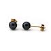 14k Yellow or White Gold or Sterling Silver AAA Dyed Black Freshwater Cultured Pearl Stud Earrings