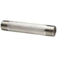Stainless Steel 316/316L Pipe Fitting, Nipple, Schedule 40 Welded, NPT Male
