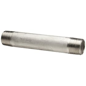 316/316L Stainless Steel Pipe Fitting, Nipple, Schedule 40 Welded, 1/4" X 3-1/2" NPT Male