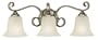 Murray Feiss VS10403-BS Three-Light Vista Collection Vanity Strip, Brushed Steel with White Alabaster Glass Shades