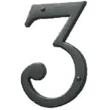 Baldwin 90673.102.CD Solid Brass House Number 3, Oil Rubbed Bronze