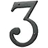 Baldwin 90673.102.CD Solid Brass House Number 3, Oil Rubbed Bronze