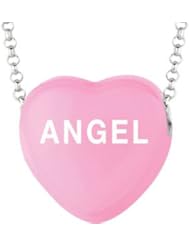 Sweethearts Enamel "Angel" Heart on 16" Necklace Pendant with Gift Box