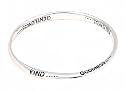 Bracelet - B160 - Bangle Style Inscribed with " "Love.. Joy.. Peace.. Patience.. Kind.. Goodness.. Faithful.. Gentleness.. Self-Control.." ~ Silver Tone Metal