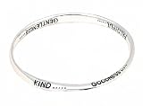 Bracelet - B160 - Bangle Style Inscribed with  Love.. Joy.. Peace.. Patience.. Kind.. Goodness.. Faithful.. Gentleness.. Self-Control.. ~ Silver Tone Metal