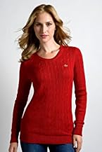 Long Sleeve Pima Cotton Cableknit Crewneck Sweater