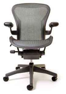 Aeron Chair - Basic by Herman Miller - Graphite Frame - Lead Classic Size A (Small)