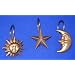 Celestial Moon Star SHOWER CURTAIN HOOK ring bath decor