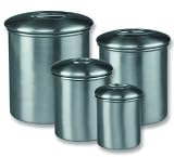 Set/4 Studio Steel Brushed Steel Canisters 4Qt/2Qt/ 1Qt/1Qt