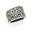 SILVER RING SIZE 6 OR 7 OR 8 with 18K YELLOW GOLD ACCENTS
