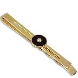 Forzieri Golden Plated Tie Clip with Black Oval