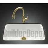 KOHLER K-5864-5U-0 Cape Dory Undercounter Kitchen Sink, White