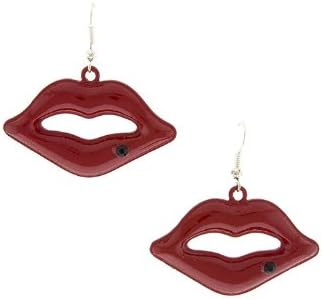 VICTORIA KORS RED HOT LIPS EARRING (Black)