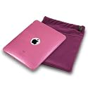 APPLE IPAD 3 PC EXECUTIVE ACCESSORY PACK - PINK SPIRAL PATTERN GEL  CASE, SCREEN PROTECTOR, PURPLE POUCH PART OF THE QUBITS ACCESSORIES  RANGE