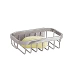 InterDesign Easy Lock Pro Soap Dish, Brushed Stainless Steel