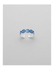 Colored Enamel Toe Ring In 92.5 Sterling Silver