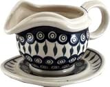 Polish Pottery Gravy Boat with Saucer 1530-56