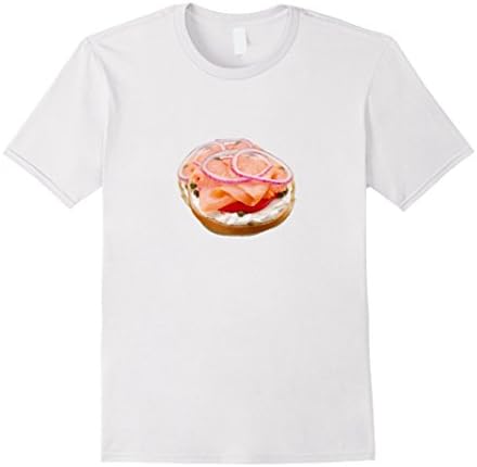 Men's Bagel &amp; Shmear Cream Cheese Lox Capers Onions Funny T Shirt Medium White