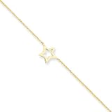 14K Adjustable Star Anklet Length 9