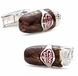 Brown Cigar Cuff Links - 1 Pair