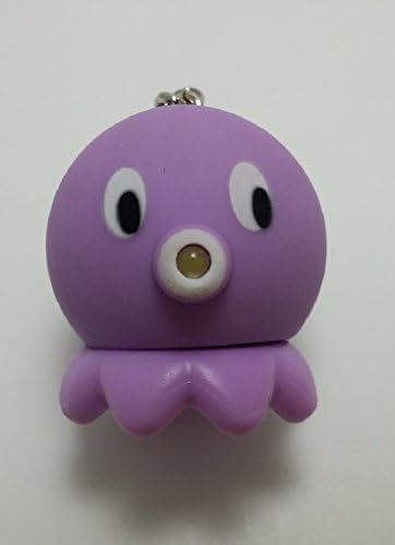 Cute Cartoon Octopus Style LED White Light Keychain w/ Sound - Lavender