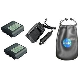 ValuePack (2 Count): Digital Replacement Battery PLUS Mini Battery Travel Charger for... by amsahr