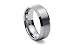 Tungsten Carbide Ring Flat Center Satin High Polish 8mm