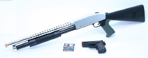 Shotgun and Pistol Black Airsoft Package airsoft gun