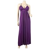 Purple Empire Waist Deep Cut Plus Size Maxi Dress