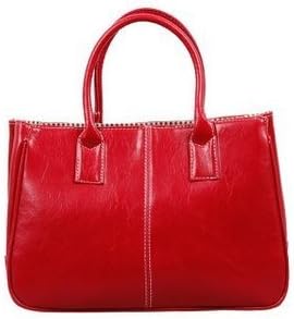 JUDIER Retro Vintage Kiss Lock Imitation Leather Purse Handbag Totes Bag (red)