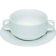 WAS 4963026 Porzellan-Suppentasse mit Henkelgriffen, 0,26 l