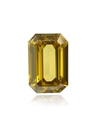 Emerald Cut Fancy Deep Brownish Greenish Yellow Diamond