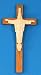 12 inch Wood Grained Cross w/Christ The King