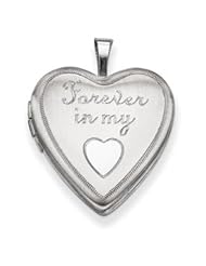 Genuine IceCarats Designer Jewelry Gift Sterling Silver 20Mm Forever In My Heart Heart Locket