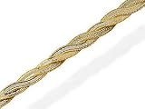 9ct Two Colour Gold Twined Herringbone Bracelet