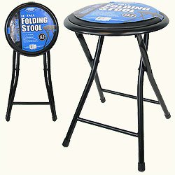 NEW 18 INCH CUSHIONED FOLDING STOOL - HOME COLLECTION HIGH QUALITY