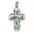 925 Silver & Abalone Shell Cross Pendant