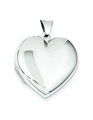 Genuine 14K White Gold Wg 21mm Heart Plain Domed Family Locket 2 Grams Of Gold 100% Satisfaction Guaranteed.