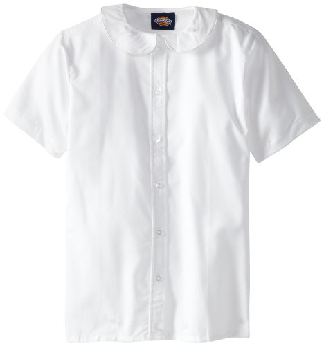 Dickies Girls' Short Sleeve Peter Pan Collar Blouse