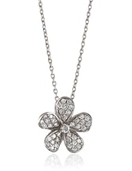 KC Designs "Blossom Collection" Diamond 14k White Gold Flower Pendant Necklace, 16"