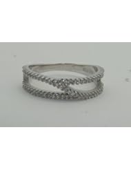 STERLING SILVER DOUBLE CZ ROW RING SIZE 9