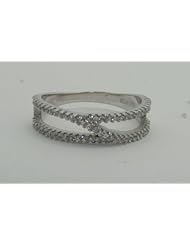 STERLING SILVER DOUBLE CZ ROW RING SIZE 6