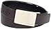 Calvin Klein Men's Feather Edge Leather Belt with Plaque Buckle, Black/Brown, 40