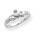 Toys : 14k White Gold Childs Claddagh Ring - Size 4
