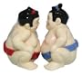 Japanese Sumo Wrestler Salt & Pepper Shakers S/P Set