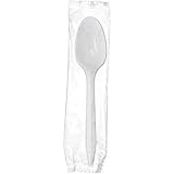 Baily MWS/IW White Medium-Weight Wrapped Spoon, 6.25" Length (Case of 1,000)