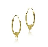 14k Gold 15mm Endless Heart Hoop Earrings