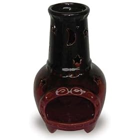 Glazed Chimenea Lantern - Dark Red