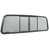 C.R. LAURENCE 7130EP CRL OEM Replacement Duo-Vent Four Panel Slider With Dark Gray Glass for 1973-1996 Ford F-Series